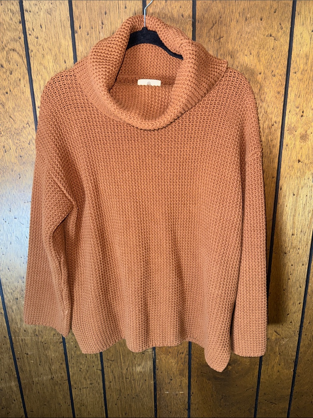 Cozy Cowl Neck Sweater in Rust